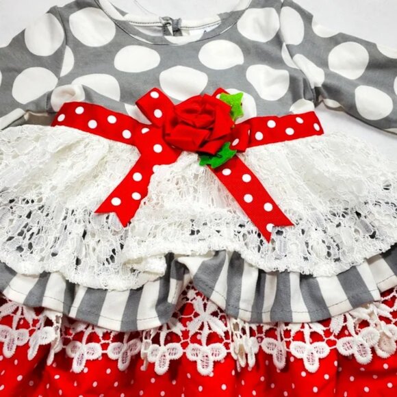 COUNTING DAISIES STRIPED/POLKA DOT HOLIDAY PANT SET NWT - Picture 4 of 6